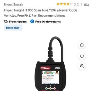 Hyper Tough HT300 OBD2 Scanner - Black